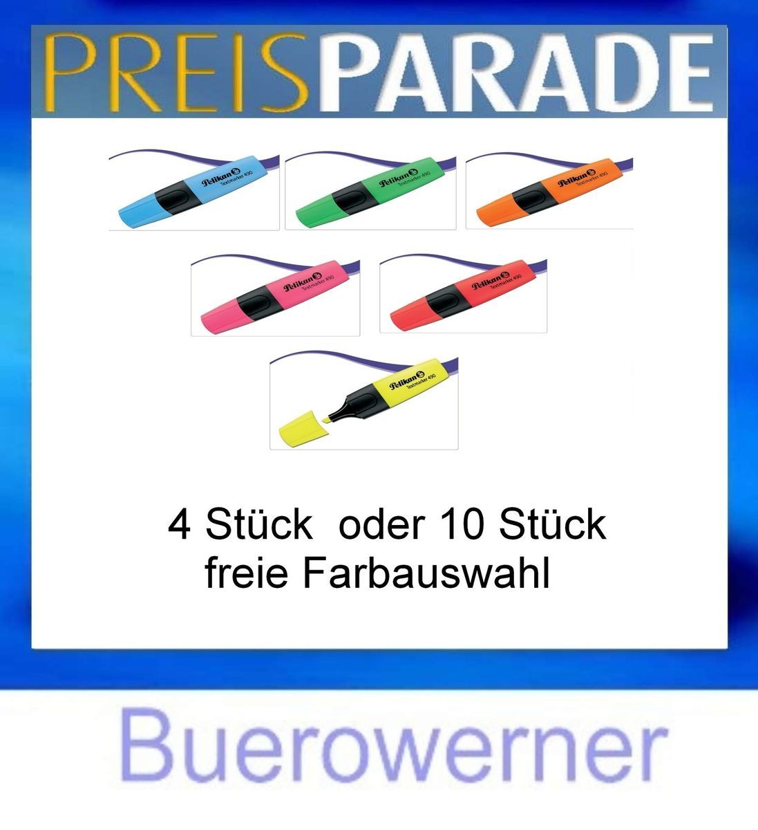 oder 10x Pelikan Textmarker 490 Marker freie Farbwahl