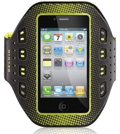 Belkin ProFit Deluxe Neopren Armband Apple iPhone 4 4S schwarz gelb