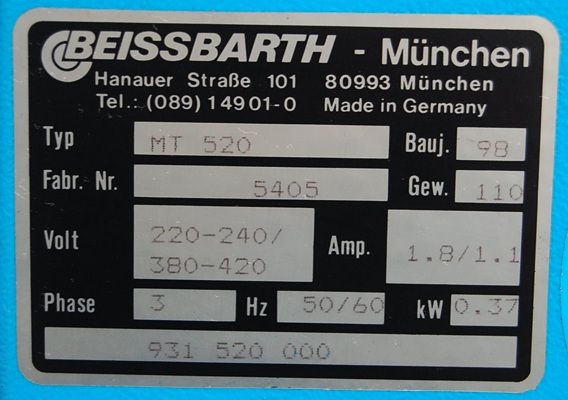 Reifenauswuchtmaschine Wuchtmaschine Beissbarth MT520 Microtec Wuchte