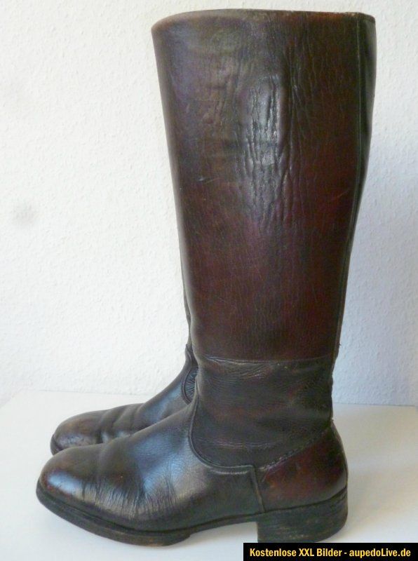 Orig. Offiziers Stiefel 2.WK. Edle Teile Schwarz Braun