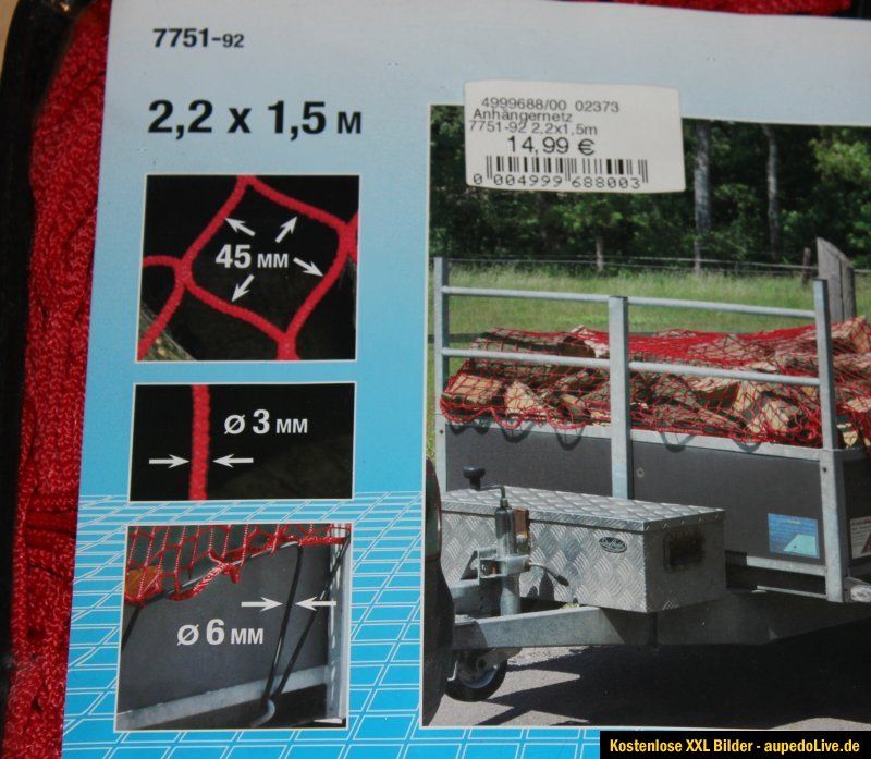 Schutznetz Netz PKW Anhänger Transportnetz Anhängernetz ca.2,2x1,5m