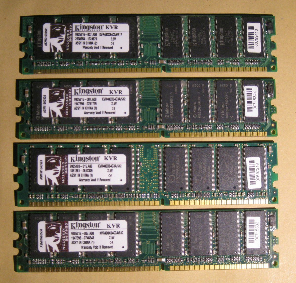 DDR 400 RAM Kingston KVR400X64C3A/512