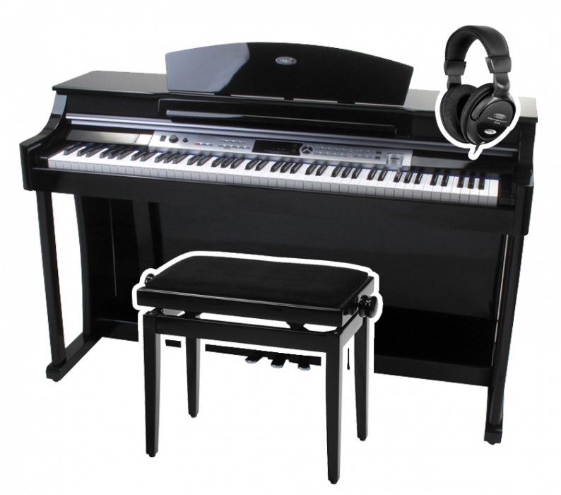 Classic Cantabile DP 60 Digitalpiano Schwarz Hochglanz SET inkl. Bank