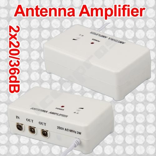 2x36dB Antennenverstärker Antennen Kabel Verstärker Kabelverstärker