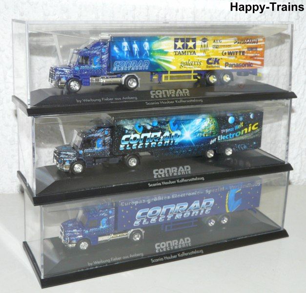 3x Herpa Conrad Electronic LKW 187 /293067 + 212255 + 293083 OVP u