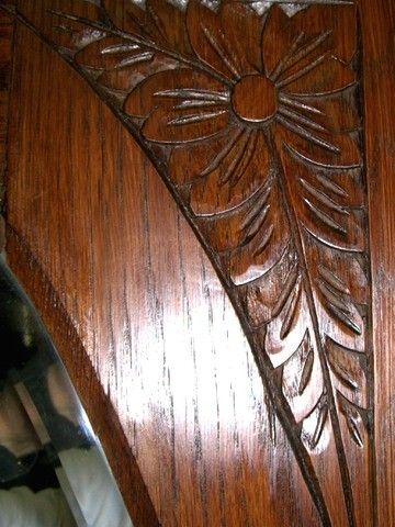 ANTIK Jugendstil Kleiderschrank Dielenschrank Garderobe Spiegel Eiche