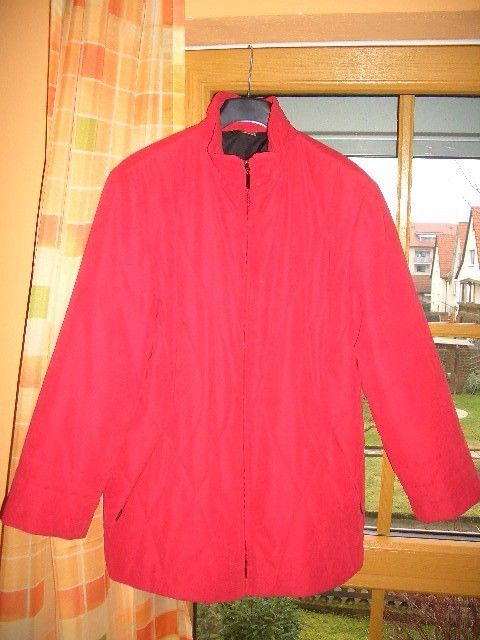 Jacke, Blouson, Kurzmantel Gr. 44, rot, Reißverschluss, wattiert