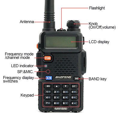 BaoFeng UV 5R Amateurfunk Funkgerät 2M/70cm 65 108mH FM Walkie