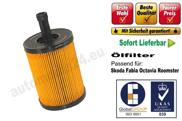 Ölfilter Skoda Fabia Octavia Roomster 1,4 TDi 1,9 TDi 2,0 TDi