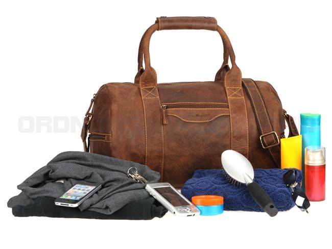 GreenBurry Reisetasche Leder kleine Sporttasche braun Ledertasche