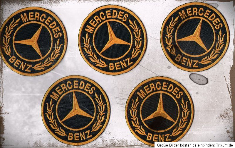 seltene grosse Mercedes Racing Oldtimer Aufnäher Patches 5 STÜCK