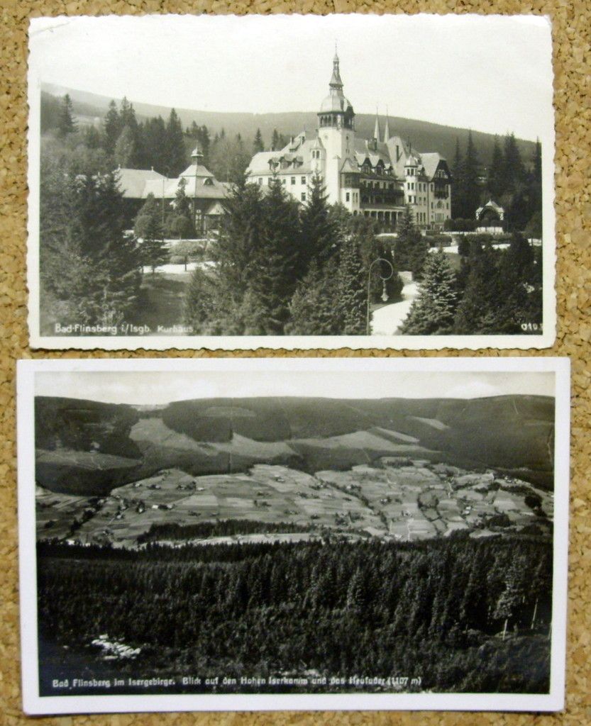 Foto AK BAD FLINSBERG im Isergebirge Kurhaus Iserkamm und Heufuder