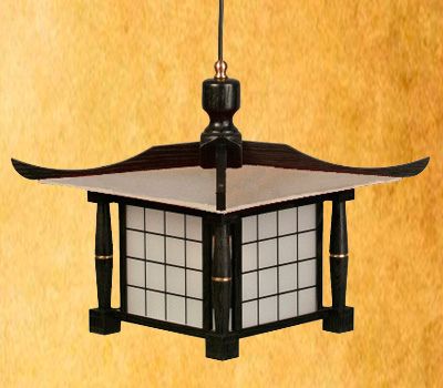 Japanese Pagoda Lamp  Japanische Pagode Lampe  Holz, Glas