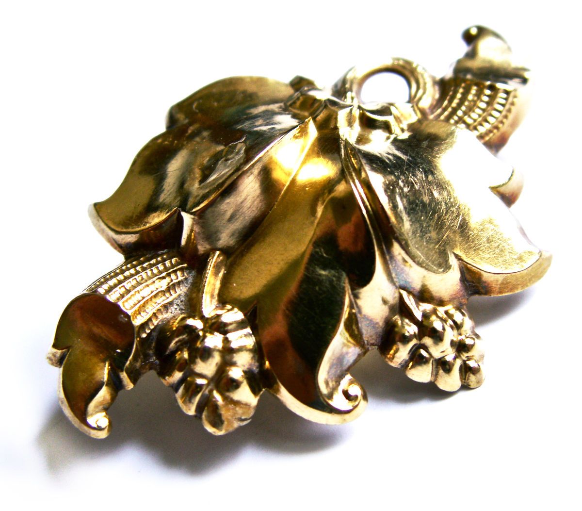  BIEDERMEIER BROSCHE um 1840 in 585 GOLD 14k Brooch 19th c Schaumgold