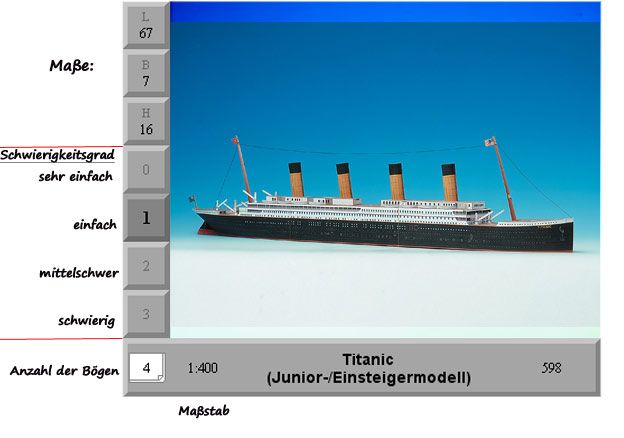 Schreiber Bogen 598   Titanic (für Einsteiger)   Bastelbogen