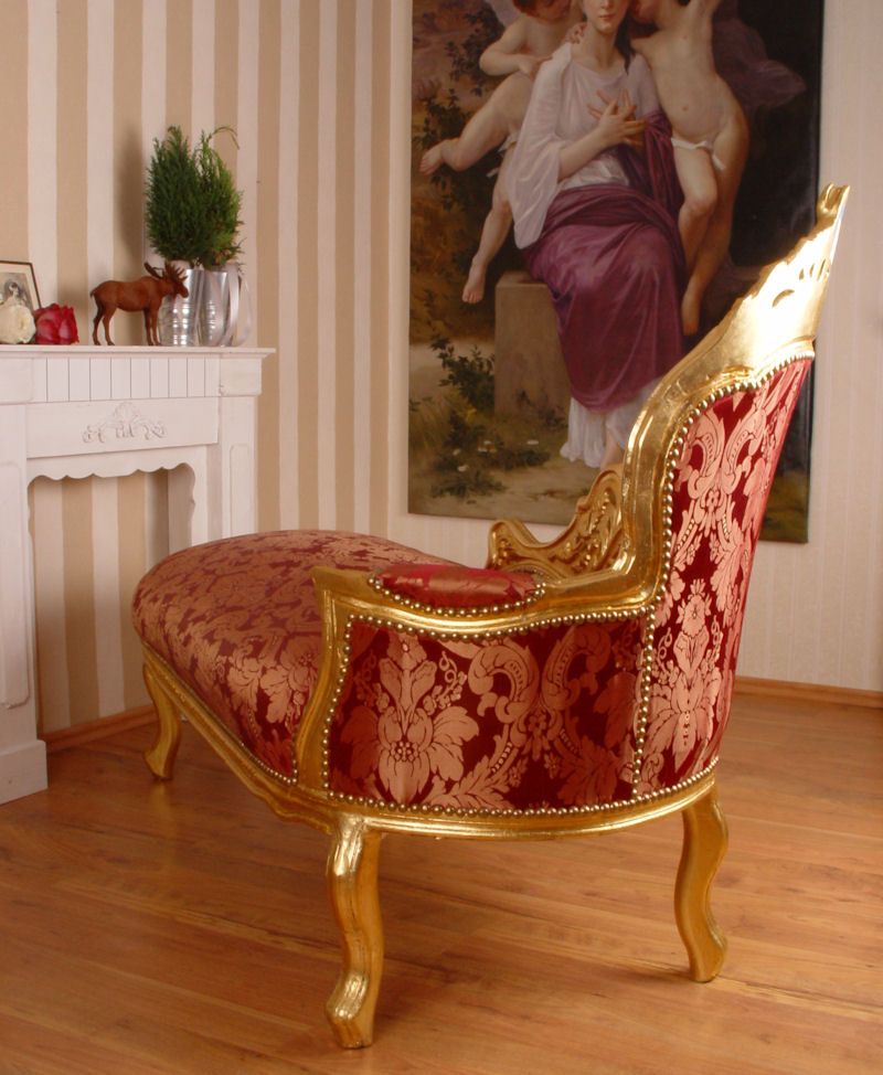 SOFA BETT LIEGE CHAISELONGUE BAROCK PALAST GOLD PRUNK