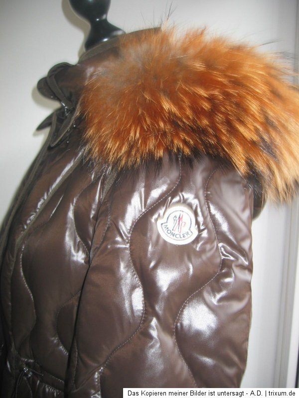 MONCLER Daunen Mantel Jacke Echt Pelz Gr. 3 38 40 ORIGINAL 