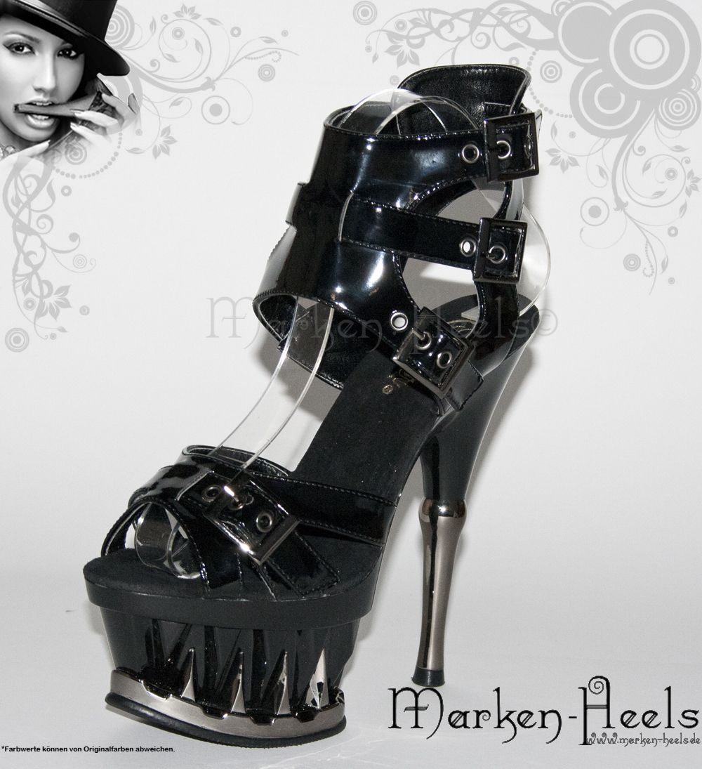 PLEASER SPIKY 626   High Heel Plateau Sandalette mit Zackensohle