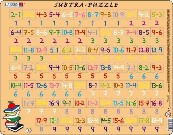 Larsen Puzzle   Subtra Puzzle, Subtraktion, Minus rechnen, kleine