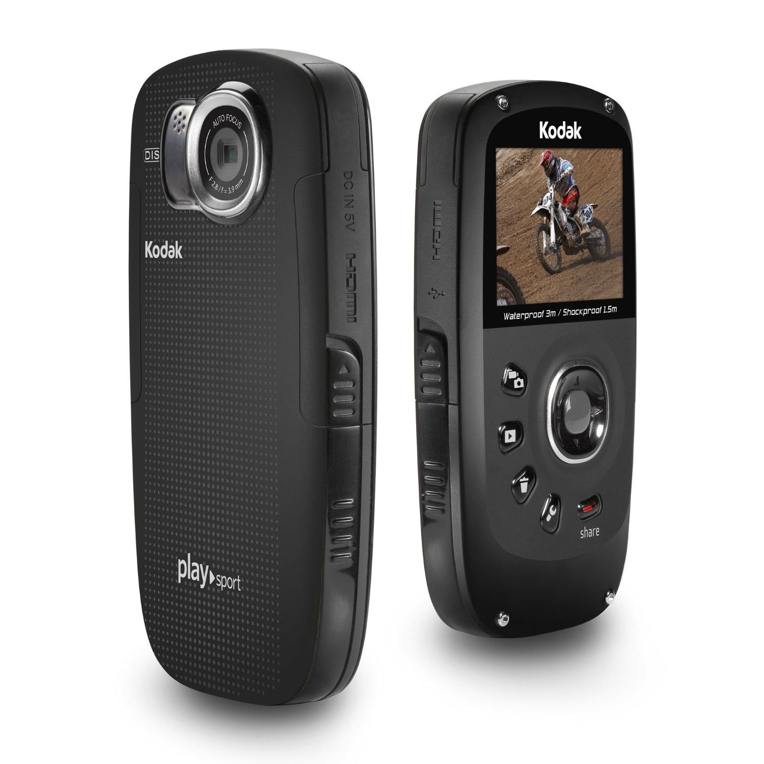 Kodak Zx5 PlaySport Full HD Camcorder (5,1 cm (2 Zoll) Display, SD