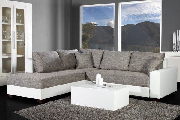 Ecksofa APARTMENT Strukturstoff Napalon Leder Sofa Wohnlandschaft