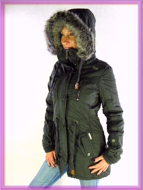 Khujo Winterjacke GATIO Gr. XL 42 Taupe Grau Damen Parka