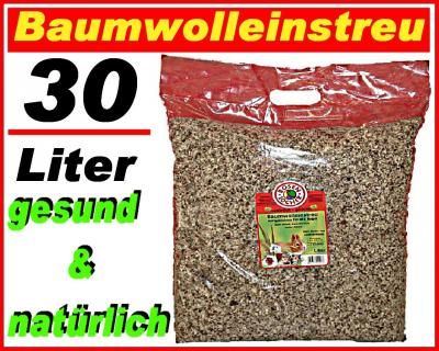 30EUR/l)Einstreu Baumwollstreu 30l Käfigstreu Nagerstreu Baumwoll