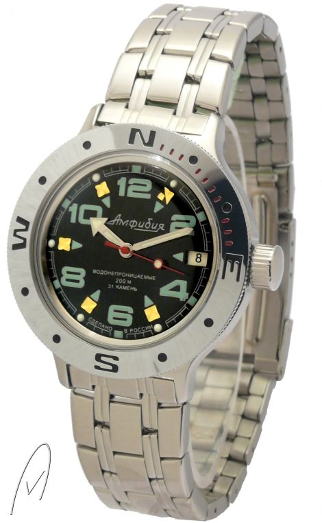 AMPHIBIA 200m WASSERDICHT VOSTOK RUSSISCHE UHREN AUTOMATIKUHR 420334a