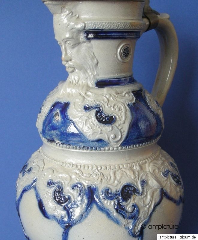 Bartmannskrug Bartmann Krug Barock 1750 geritzt Westerwald Stein early