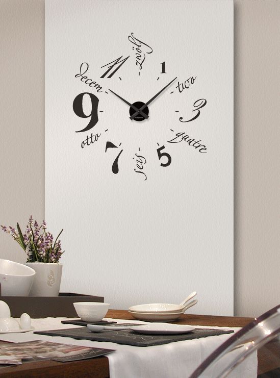 Wandtattoo Uhr Wanduhr mehrsprachig W686 Wandtatoo Schlafzimmer Küche