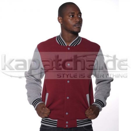 Raw Blue Basebeball Varsity Jacket Burgundy BF9670Blank   College