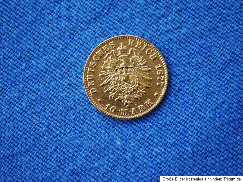 10,  Mark Gold Hessen Ludwig III 1877 H (678)