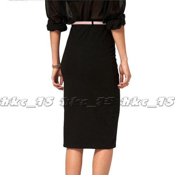 High Waist Pencil Stretch Bandage Knee Length Skirt Sexy Womens