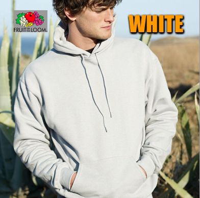 Top Kapuzenpulli Fruit of the Loom Weiß Größe S Hooded Sweat Super