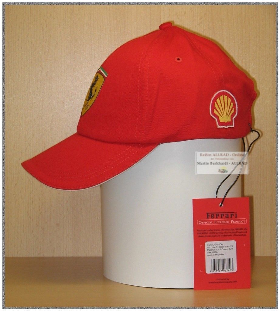 Ferrari Classic Cap rot mit Shell Logo (Official Licensed Product