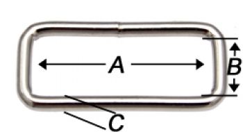 10er Pack Schlaufen 50 x 12 x 5,0mm Rund Stahl, vernickelt