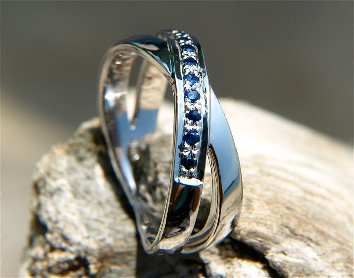 aduya 2 SCHIENIGER SAPHIR SILBER RING INKL. EDEL ETUI 