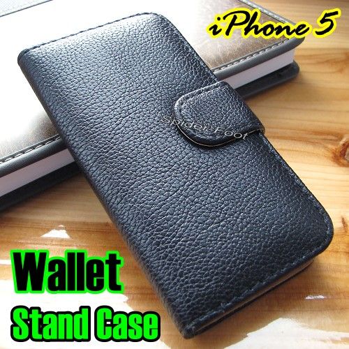 Wallet Leder Flip Case tasche Credit ID Card Staender Huelle fuer