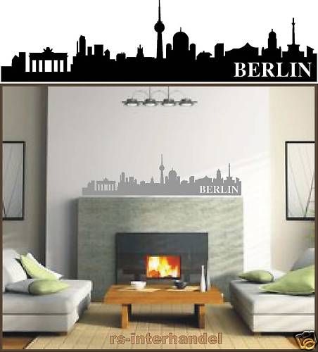 708 Wandtatto Aufkleber Walltatoo Skyline BERLIN