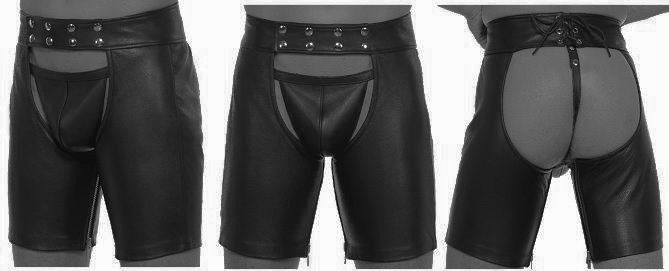 Neu Knee Länge LEDERCHAPS,LEATHER,CUIR,LEDER CHAPS,Hose