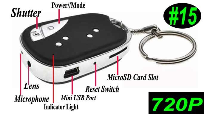 HD 720P Mini DVR Car Key chain Cam 909 #15 Video Recorder Camera NO