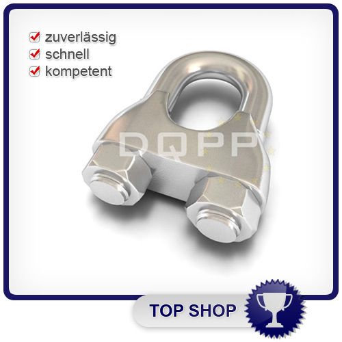 10 DRAHTSEILKLEMMEN 8mm DIN 741 Seilklemme TOP QUALITÄT