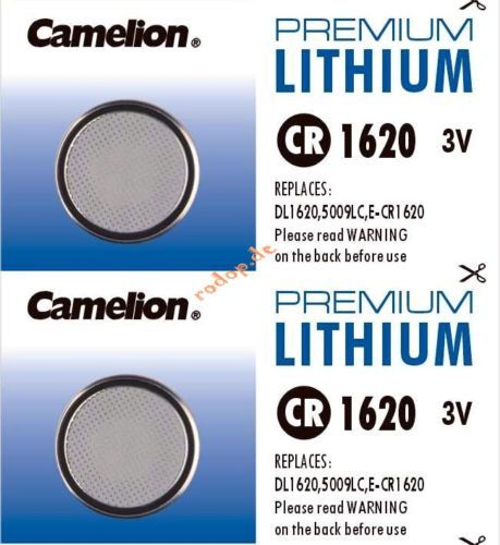 2x 1620 Knopfzellen Lithium Camelion 3V. DL1620 CR1620