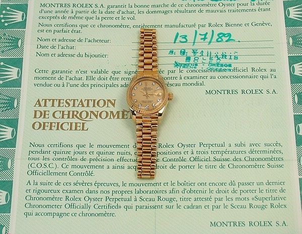 Rolex Oyster Perpetual Lady Datejust 750/Gelbgold mit Papiere von 1982
