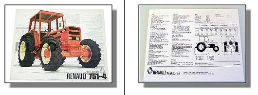 Renault 751 4 Traktor Prospekt Datenblatt 1976 Art. 7102