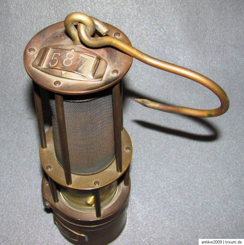 Alte 5 Stab Grubenlampe funktionsfähig Nr. 587 Original Zustand