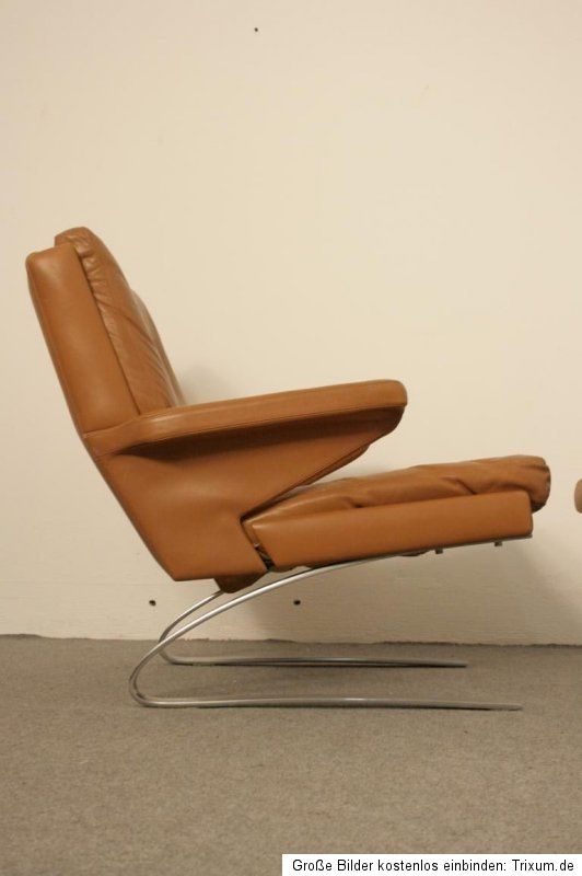 60er 70er COR Sessel + Ottomane SWING 60s 70s CHAIR Ledersessel Lounge