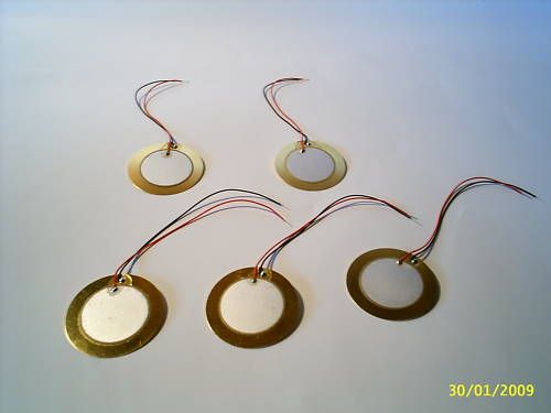 5x Piezo Element / Piezo Pickup / 35mm/25mm