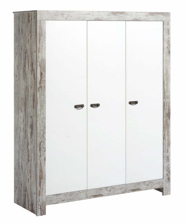 Schardt Nordic Chic Kleiderschrank groß 3 türig Holzdekor shebby