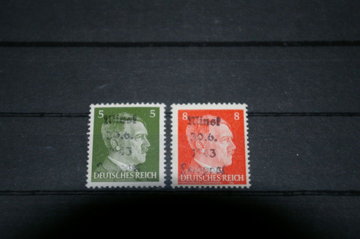 Deutsches Reich Mi 784 + 786 Feldpost Minsk 30.6. 1943 Aufdruck DR